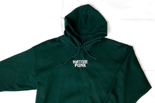 NATIVE PUNK - standard green hoodie